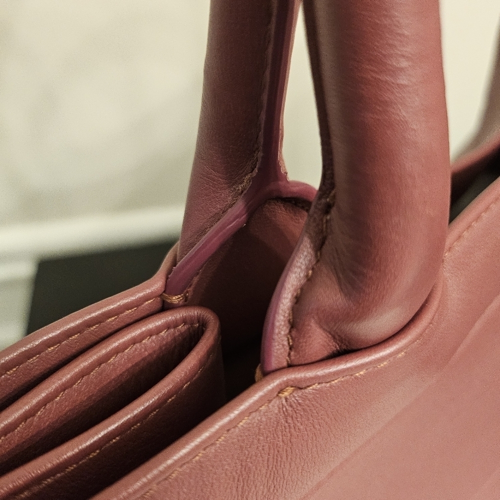 🌸 Christian Dior Medium Leather Book Tote – Dark Mauve | Entrupy COA 🌸 - Picture 15 of 16